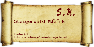 Steigerwald Márk névjegykártya