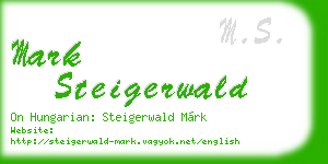 mark steigerwald business card