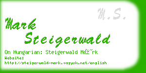 mark steigerwald business card